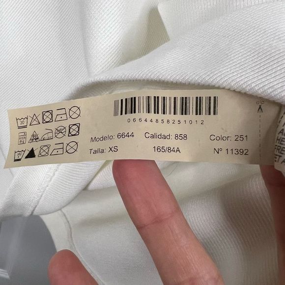 Massimo Dutti White Dolman Sleeve Keyhole Back Ribbed Shift Dress Size XS - Picture 9 of 15